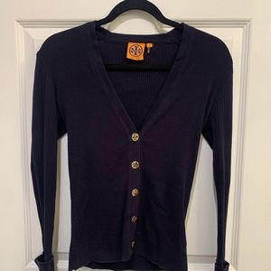Tory Burch button navy sweater